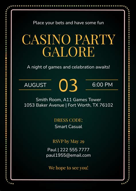 casino invitation template free|Casino Invitation Templates .